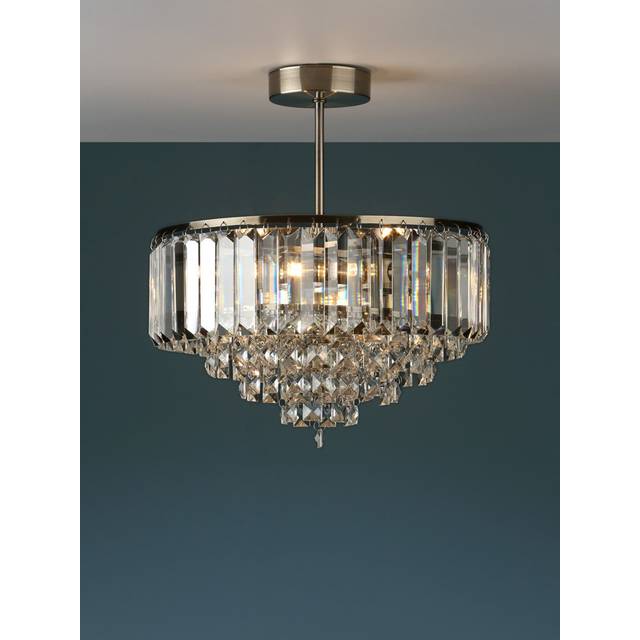 Laura Ashley Vienna Crystal Semi Flush Ceiling Light