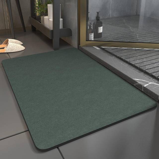 Bath Mat Rug,Rubber Non-Slip Bottom Household Quick Dry Bathroom Mat for Bathroom,Machine Washable Bathroom Floor Mats(Dark Green, 61.0 * 88 .9 cm)