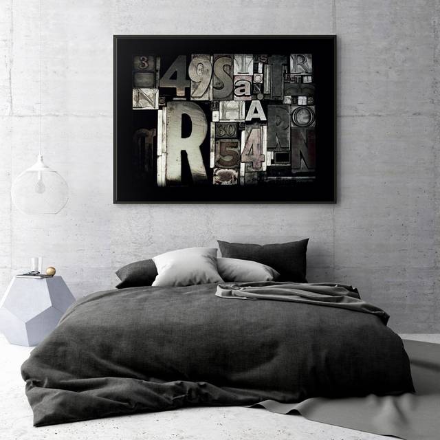 Custom Type by Steve Leadbeater Photographic Print on Canvas - Black (76 cm H x 102 cm W)