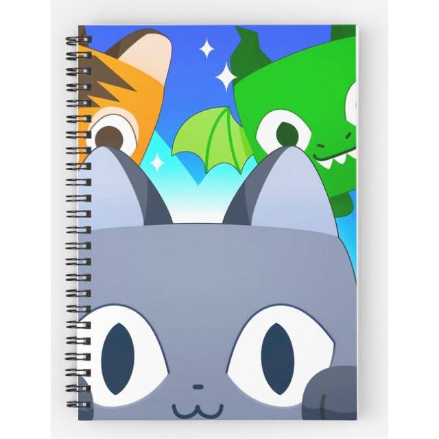 Spiral Notebook Pet simulator X codes Cool Cats A5 120 Pages