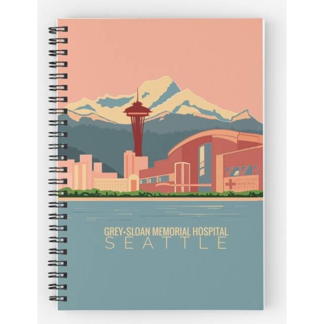 Spiral Notebook Grey sloan memorial hospital poster - Seattle  A5 120 Pages