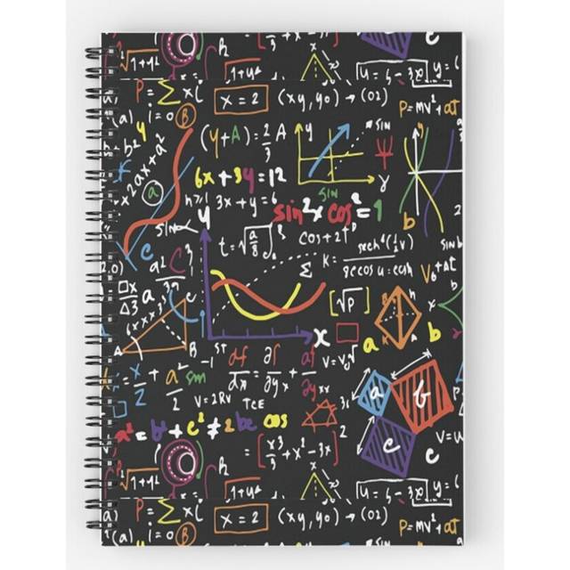 Spiral Notebook Maths Equations A5 120 Pages