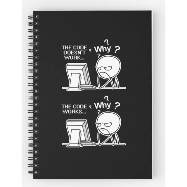 Spiral Notebook The Code Doesnt Work Coding Coder Gift A5 120 Pages