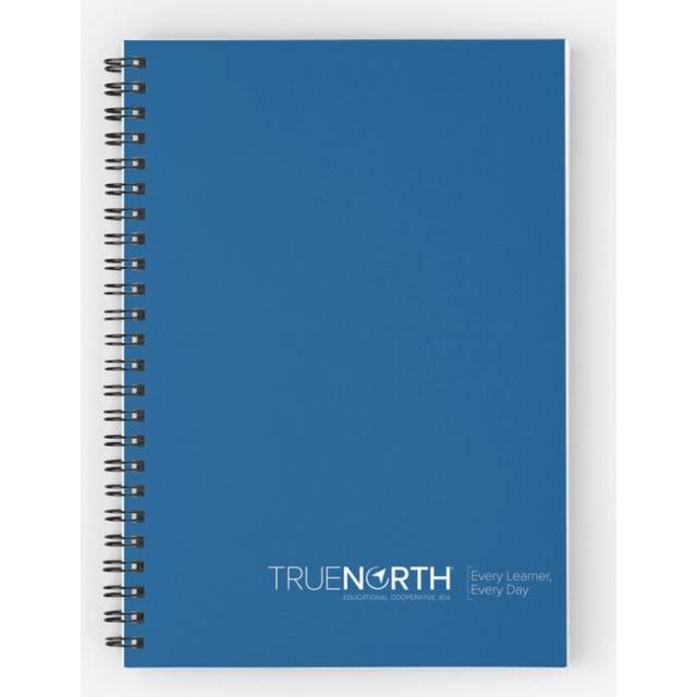 Spiral Notebook TrueNorth White logo with Tagline A5 120 Pages