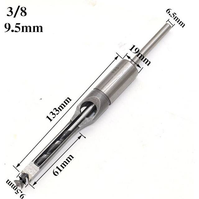 (9.5mm) 6mm-16mm Woodworking Square Hole Twist Drill Bit Square Auger Drill Mortising Chisel