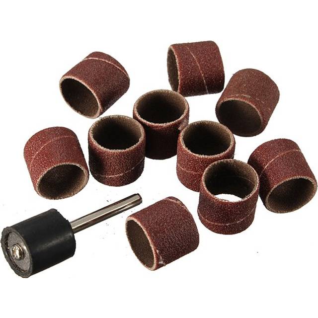 10pcs DREMEL 60 Grit Sanding Bands with 1pc Sanding Drum Mandrel