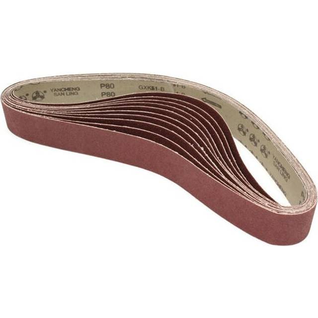 10pcs 106x5cm Alumina Sanding Belts 80 Grit Sandpaper Self Sharpening Oxide Abrasive Strips