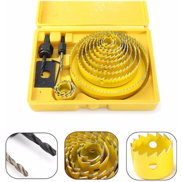 13pcs 19mm-127mm Hole Saw Cutting Set Wood Working Drill Bit Hole Saw Cutter