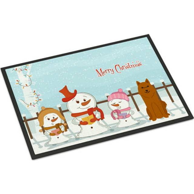 """""Caroline's Treasures Merry Christmas Carolers Karelian Bear Dog Indoor or Outdoor Mat 18x27 BB2353MAT 18 x 27"""""""" Multicolor"""""