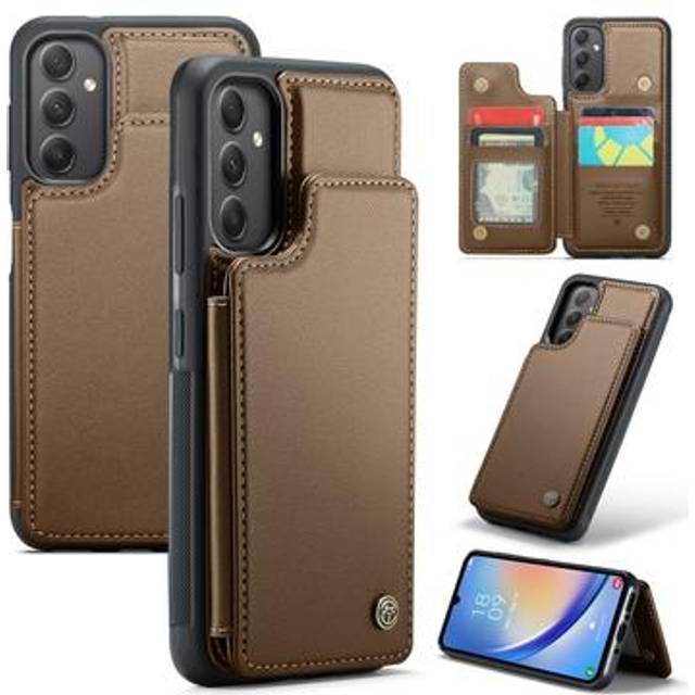 Samsung Galaxy A34 5G Caseme C22 Fodral RFID Kortplånbok - Brun