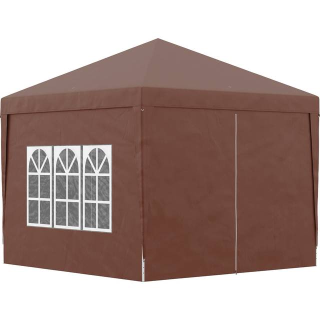 Medberry 3m x 3m Steel Pop-up Gazebo - Beige (295cm W X 295cm D X 258cm H)
