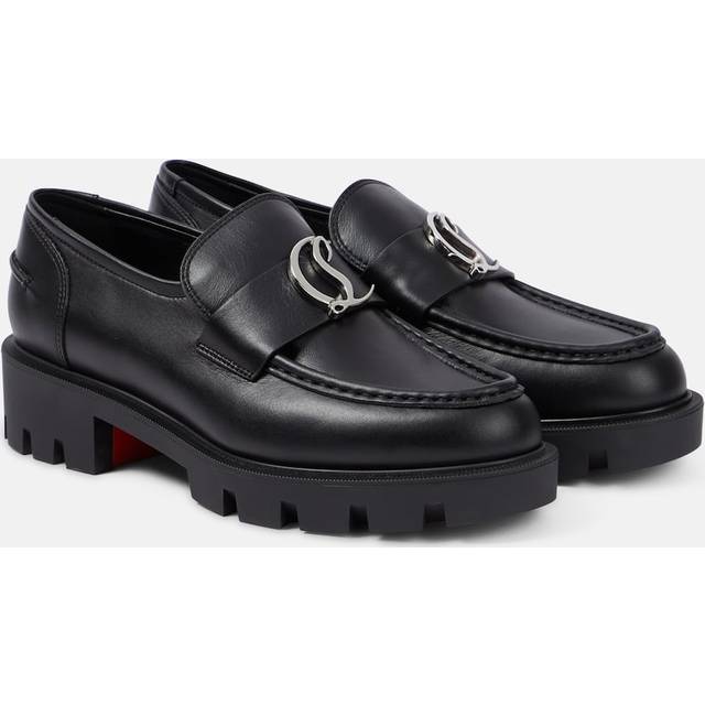 Christian Louboutin CL Moc Lug leather loafers - black (UK 8)