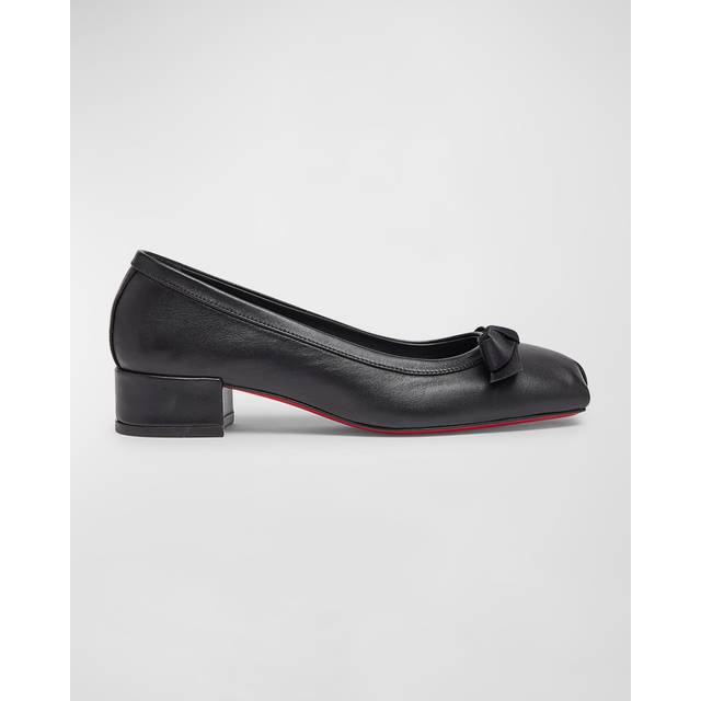 Christian Louboutin Mamaflirt 30 bow-detail leather pumps - black (UK 3.5)