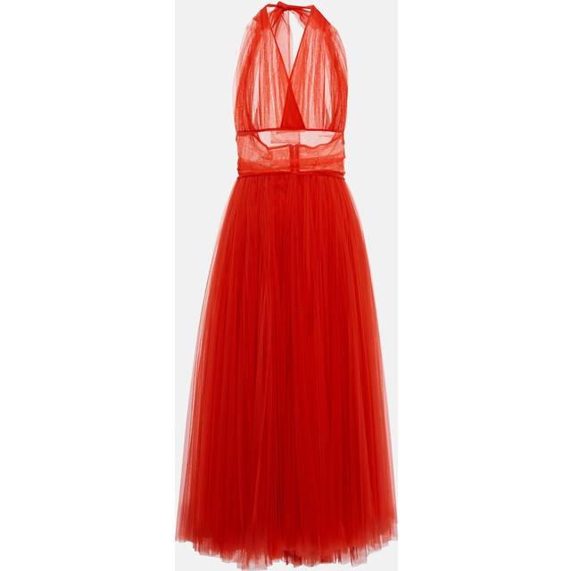 Dolce&Gabbana Halter-neck tulle midi dress - red (UK 16)