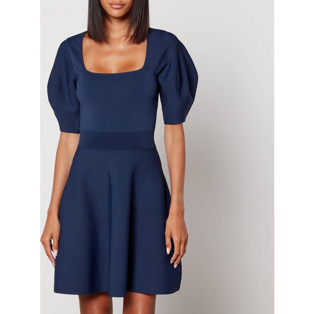 Ted Baker Hayliy Ribbed-Jersey Mini Dress - UK 10 - Blue