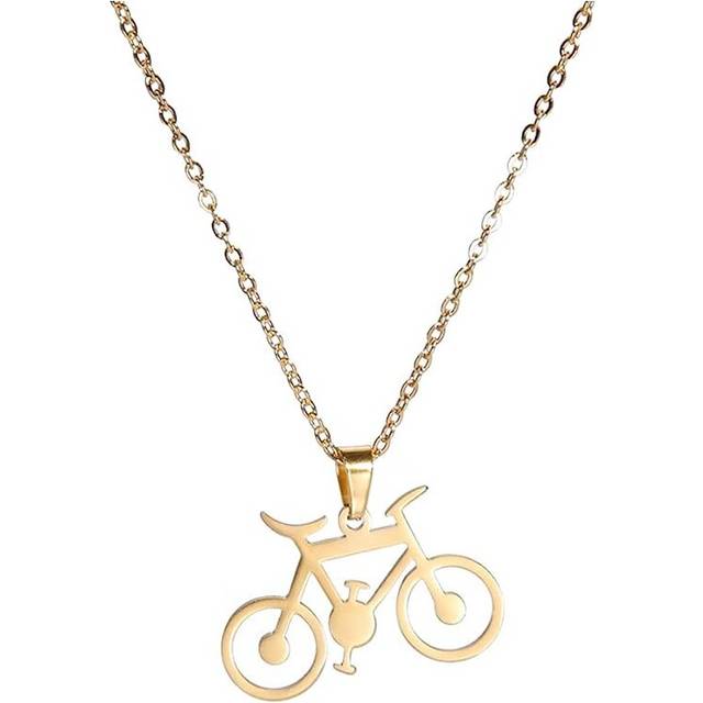 Bicycle Sport Pendant Necklace Travel Traveler Charm Cyclist Choker Jewelry Gifts for Cycling Lovers Women Girls Teens