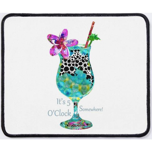 Mouse Pad Colorful Beach Themed Artwork - Tropical Cocktail Art - 11.8 x 9.8 inch Computer Mat Gaming Office Mousepad