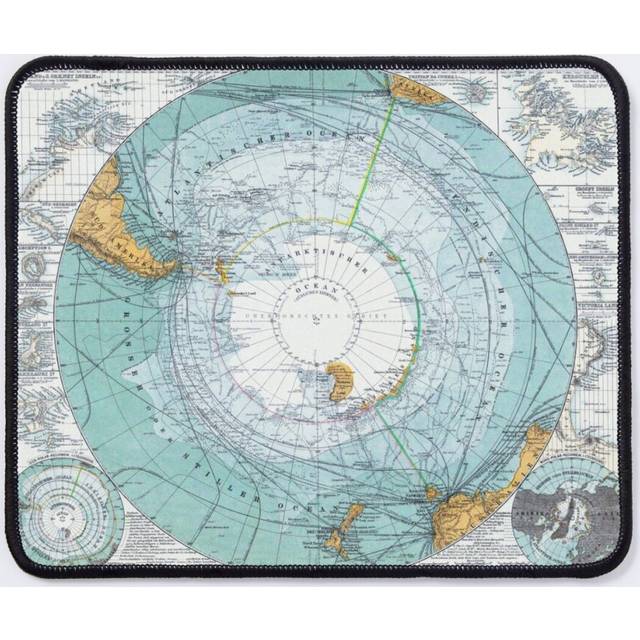 Mouse Pad Map of the South Pole - Antarctica - A. Petermann - 1875 11.8 x 9.8 inch Computer Mat Gaming Office Mousepad