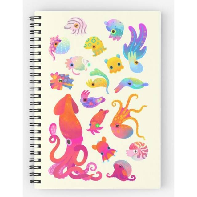 Spiral Notebook Cephalopod - pastel A5 120 Pages