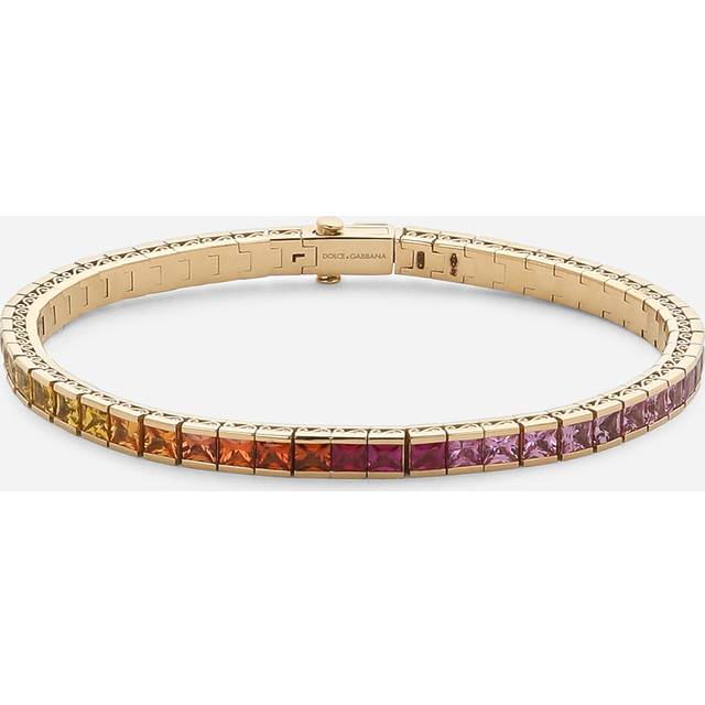 Dolce & Gabbana Tennis Bracelet In Yellow Gold 18kt With Multicolor Sapphires - Woman Bracelets Gold Gold S