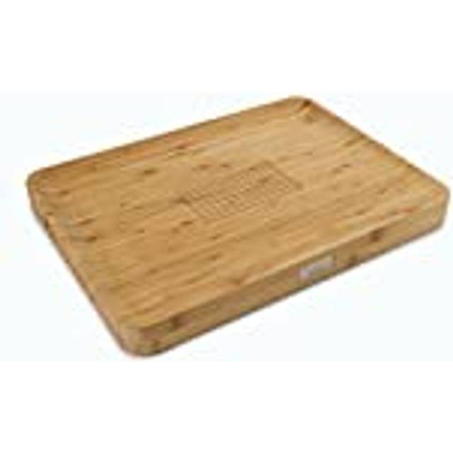 Joseph Joseph Cut & Carve Non-Slip, Multi-Function, Double-Sided Chopping Board for Food Preparation and Carving, Bamboo wood, Large