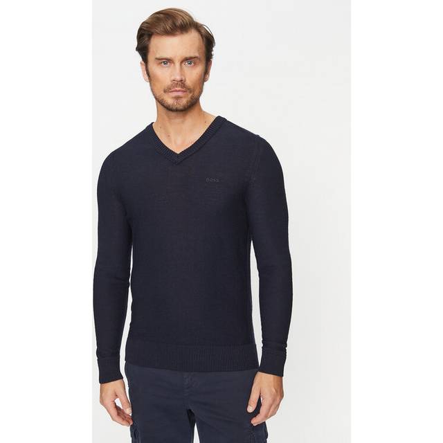 Boss - Avac V Neck Jumper Size: Xxl, Col: Navy L
