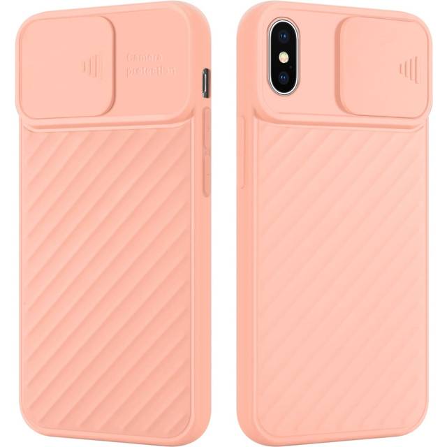 (Pink) Cadorabo case for Apple iPhone X / XS TPU silicone cover camera protection Display Saver Display Protection