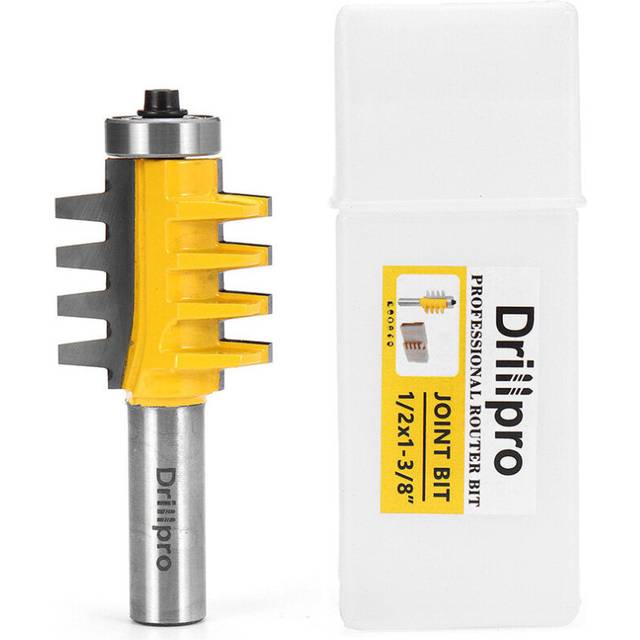(1/2 Inch Shank) T-Slot Finger Joint Router Bit 1/2 or 1/4 Inch Shank Reversible for Woodworking Cutting