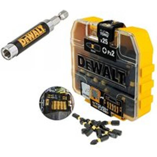 X25 Impact PZ2 Pozi Screwdriver Bits flextorq Tough Case and Bit Holder - Dewalt
