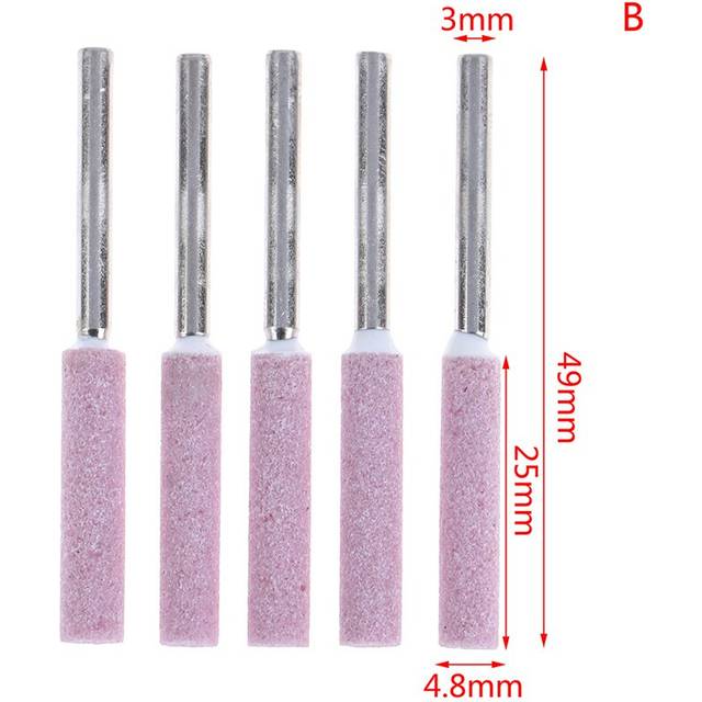 (a-B) 5pcs/set Chain Saw Sharpening Grinding Stone Bits File Rotary Tool 3mm Parts Replacement Tools Accessories