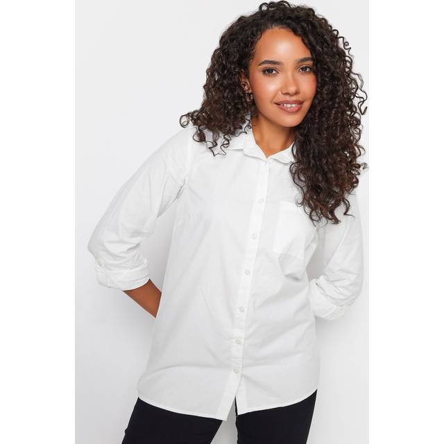 M&Co White Oversized Cotton Poplin Shirt 14 M&Co Womens
