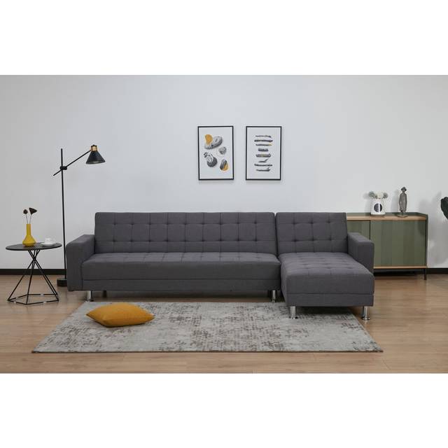 Wycombe Sleeper Corner Sofa - Dark Grey (80cm H X 280cm W X 180cm D)