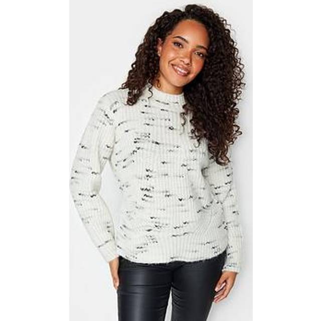 M&Co White Space Dye Ribbed Knit Jumper 18-20 M&Co Womens