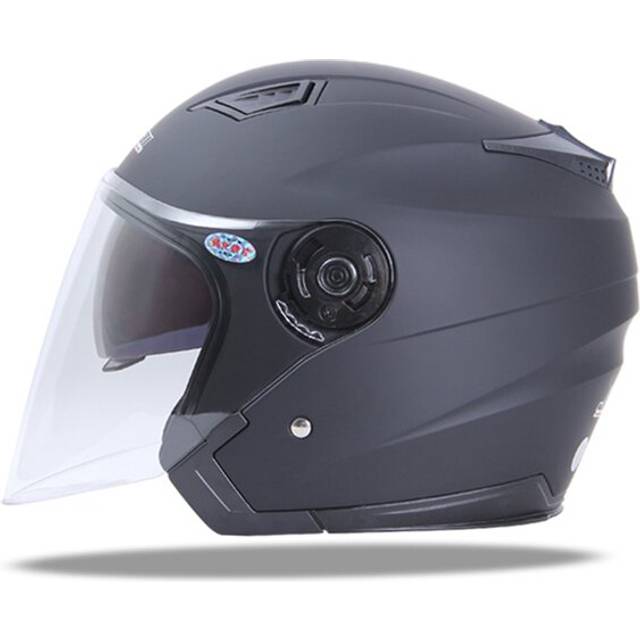 (xL, Matte Black) JIEKAI Motorcycle Helmet Open Face Moto Helmet Motocicleta Cascos Para