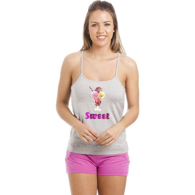 Two Piece Cotton Short Pyjama Set - Grey - 12-14