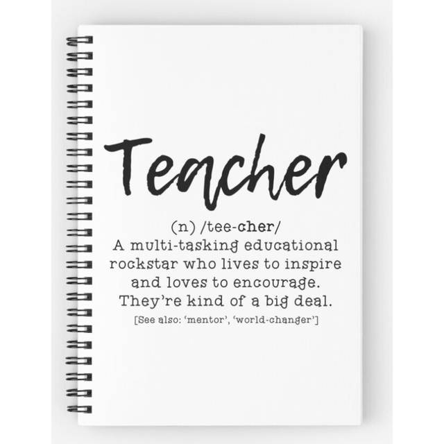 Spiral Notebook Definition of a Teacher #1 A5 120 Pages