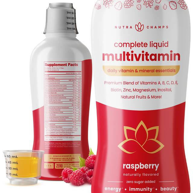 NutraChamps, Complete Liquid Multivitamin, Raspberry, 30 fl oz (887.206 ml)