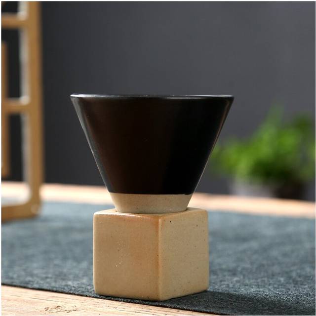 (D) 1pcs Creative Retro Ceramic Coffee Cup Rough Pottery Tea Cup Japanese Latte Pull Flower Porcelain Cup Household New Pottery Mug