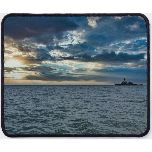 Mouse Pad Destroyer Cruising out Thimble Shoals Channel 11.8 x 9.8 inch Computer Mat Gaming Office Mousepad