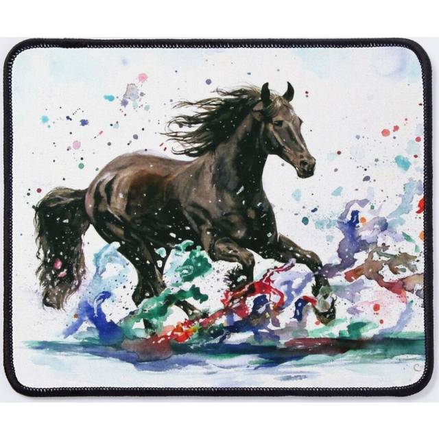"Mouse Pad Watercolor Horse Painting - ""A Splash of Spirit"" 11.8 x 9.8 inch Computer Mat Gaming Office Mousepad"