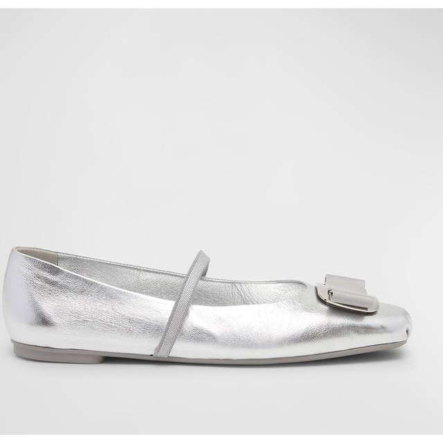 Ferragamo Women New Vara plate ballet flat Silver Size 5