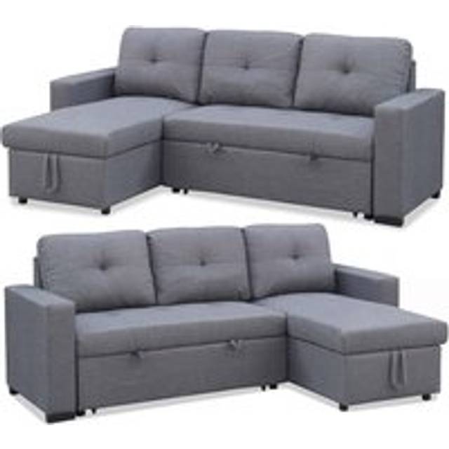 NEWPORT FABRIC CORNER CHAISE 3 SEATER  SOFA BED WITH STORAGE LEFT OR RIGHT SIDE