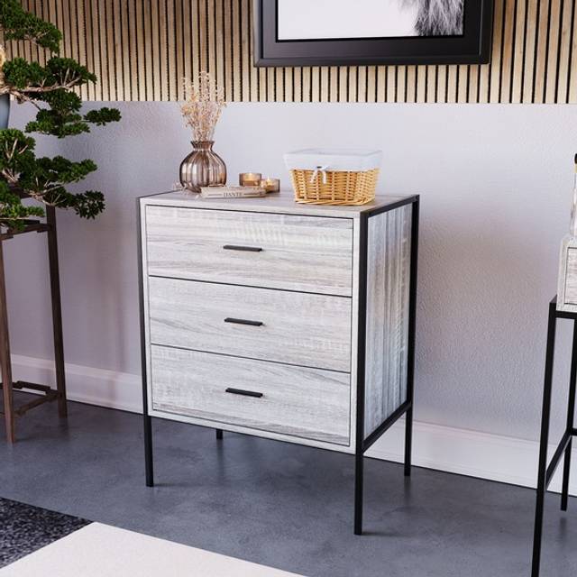 Brooklyn 3 Drawer Chest - Grey