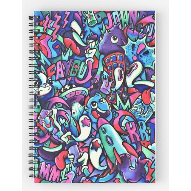 Spiral Notebook FAYGO Copic Marker Doodle A5 120 Pages
