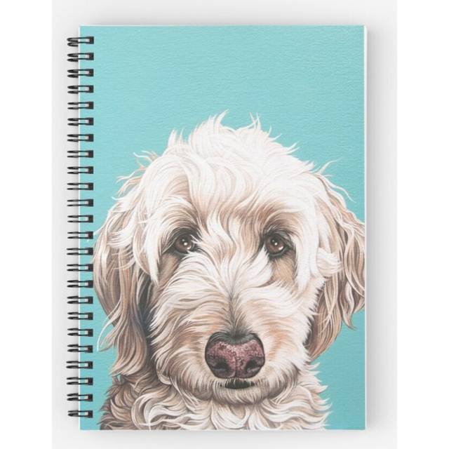Spiral Notebook Labradoodle Pop Art Painting, Poodle, Labrador, Doodle Pop Art Portrait A5 120 Pages