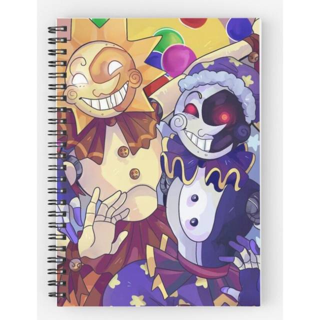 Spiral Notebook TRENDING *FNAF* Sun and Moon Fnaf Cool Sundrop and Moondrop  A5 120 Pages
