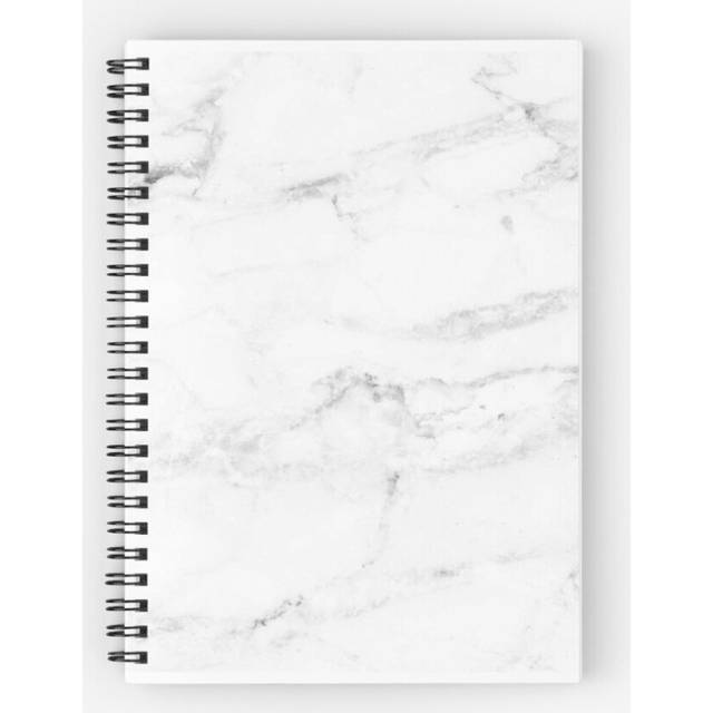 Spiral Notebook White marble A5 120 Pages