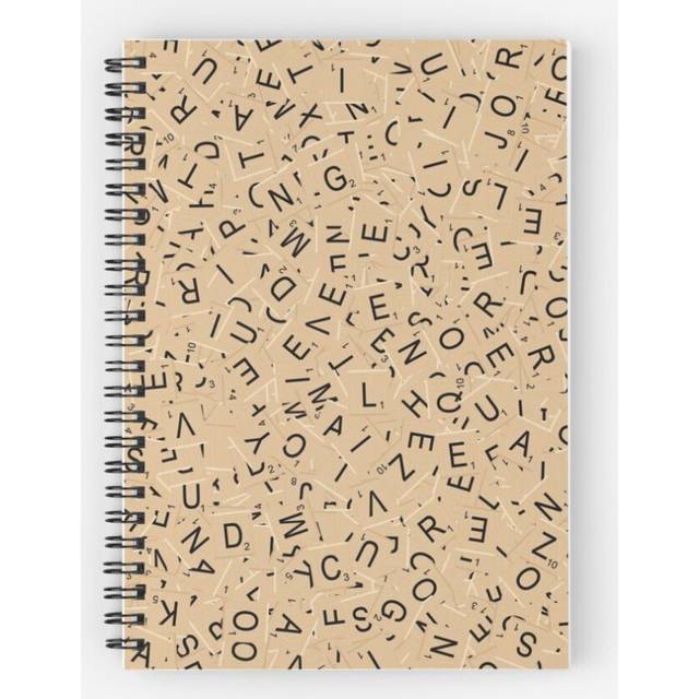 Spiral Notebook Scrabble Tiles A5 120 Pages