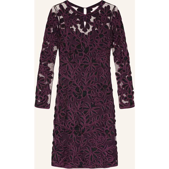 Phase Eight Women's Madison Tapework Dress - Black/Plum - 12