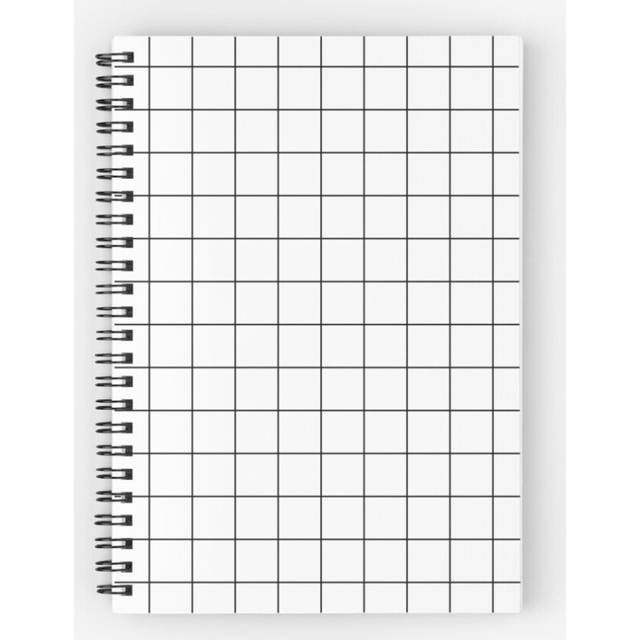 Spiral Notebook Graph Paper Grid Black Lines On White A5 120 Pages